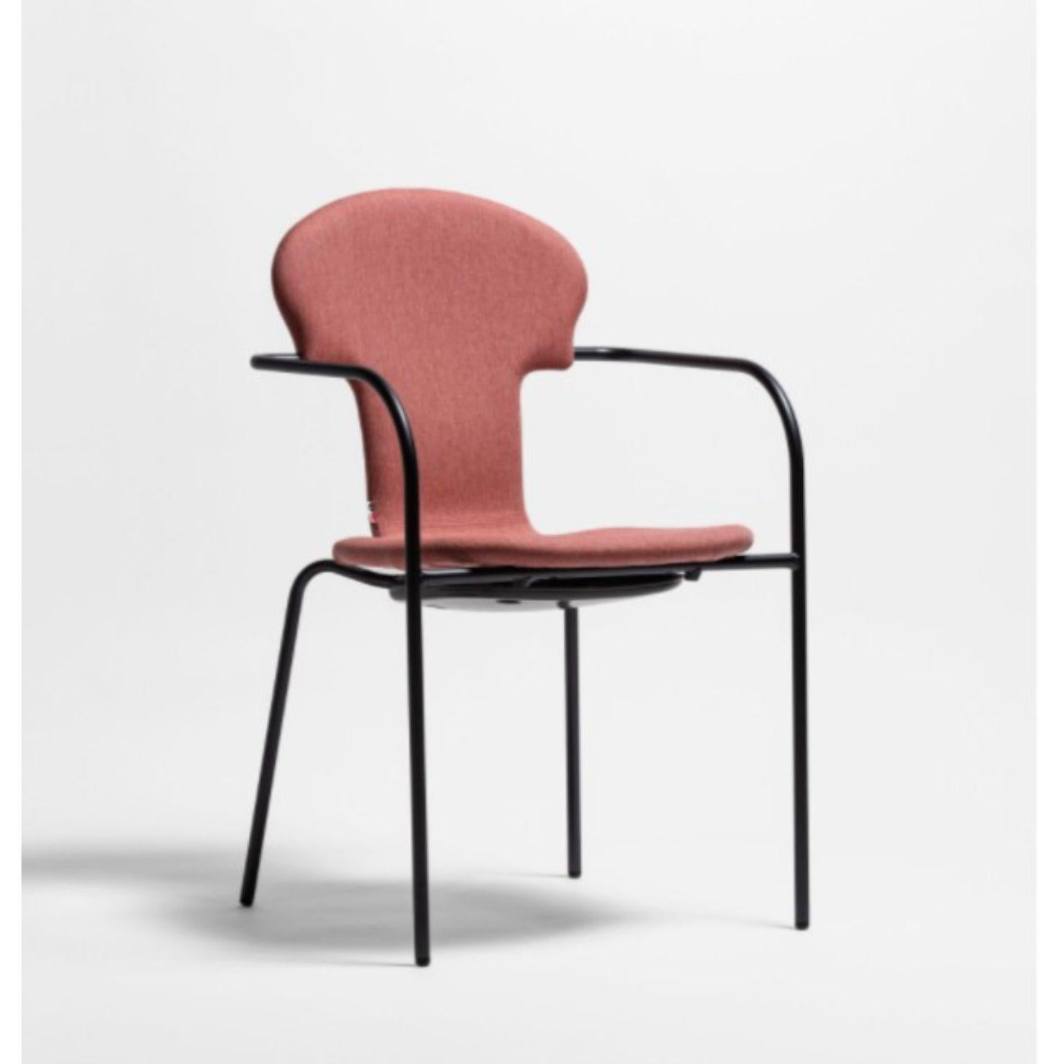 Minivarius Red chair by Oscar Tusquets
Dimensions: D 53 x W 52 x H 82 cm 
Materials: Structure in tubular steel painted in anodic black. A one-piece seat in gas injected polypropylene in black or white. Also available in an upholstered
version in