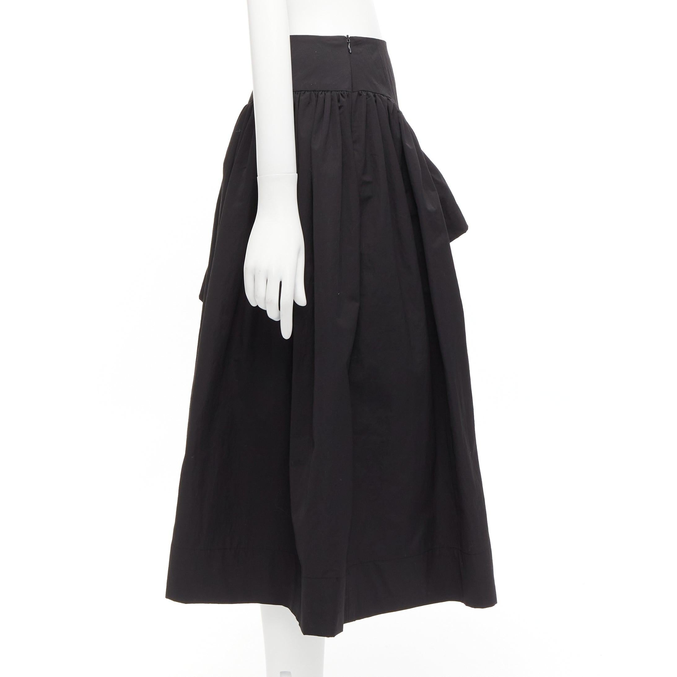 MINJUKIM 2022 black polyester ruffle trim full skirt IT34 XS In Excellent Condition For Sale In Hong Kong, NT