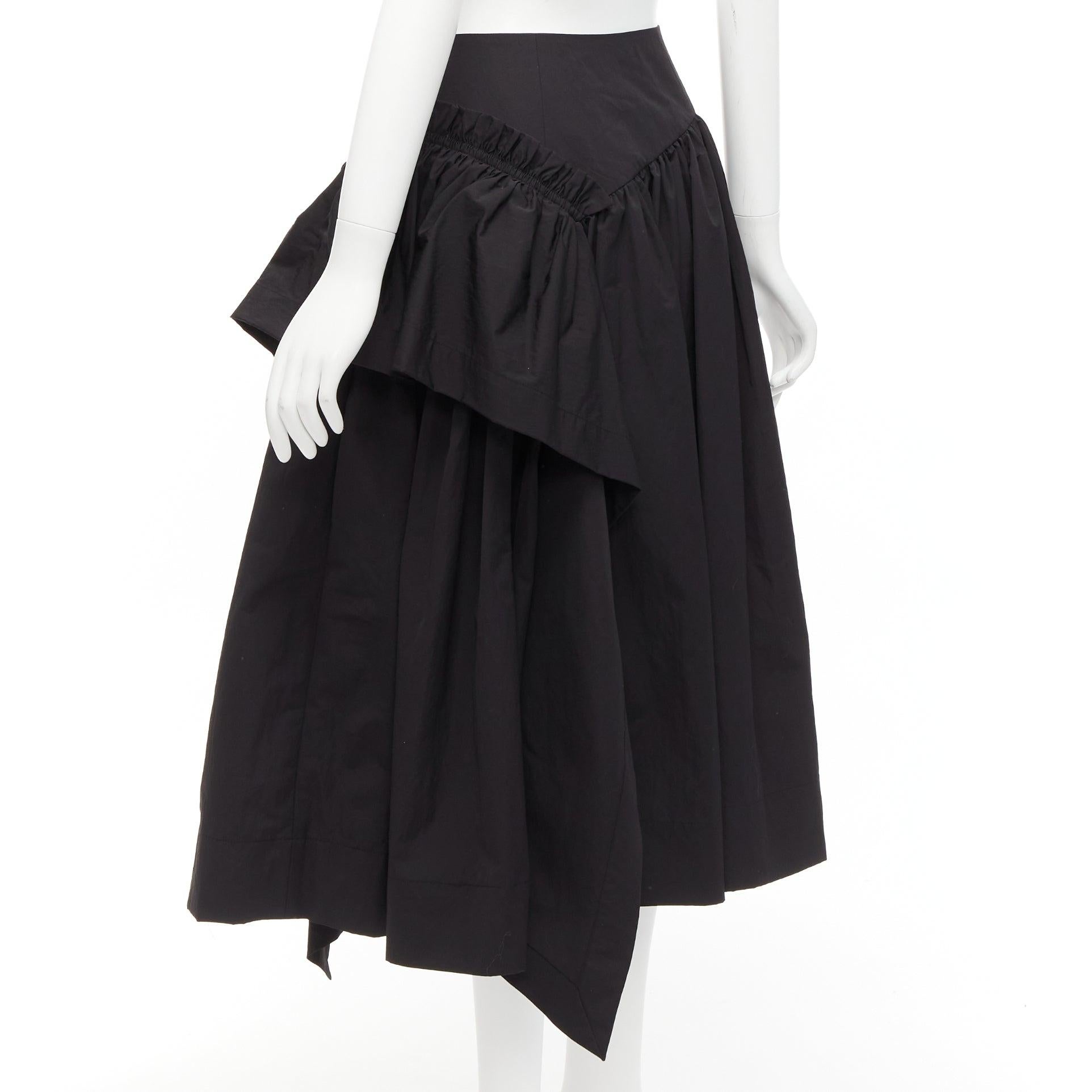 MINJUKIM 2022 black polyester ruffle trim full skirt IT34 XS For Sale 1