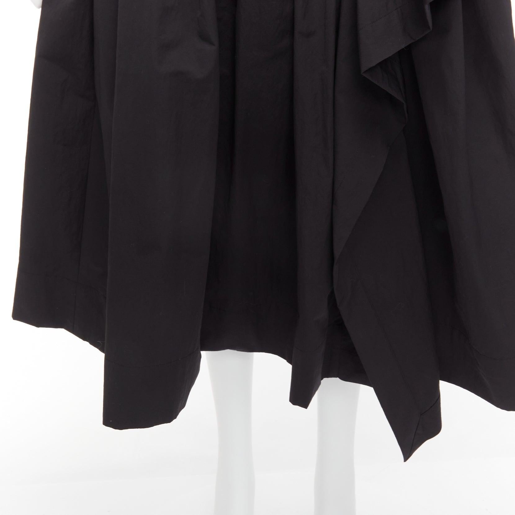 MINJUKIM 2022 black polyester ruffle trim full skirt IT34 XS For Sale 2