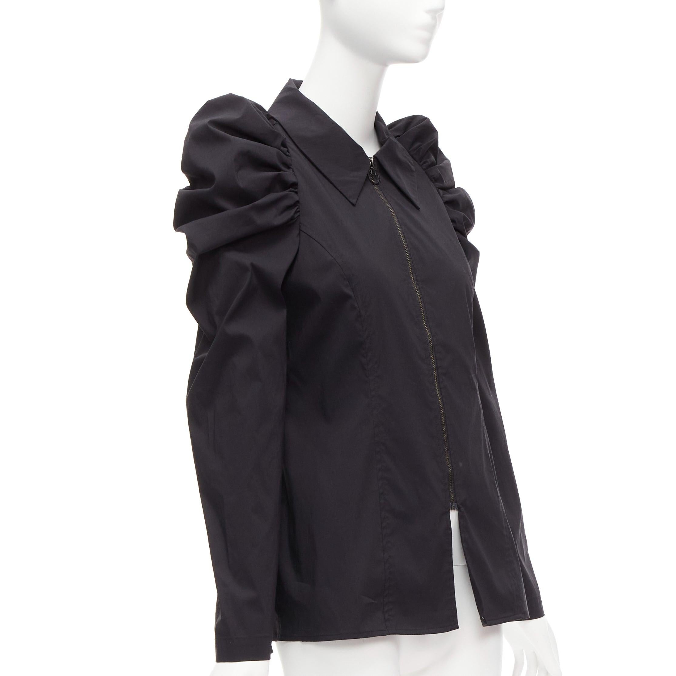 MINJUKIM 2022 black Victorian puff sleeve zip front cotton blend shirt IT36 XXS
Reference: AAWC/A00678
Brand: Minjukim
Collection: 2022
Material: Cotton, Blend
Color: Black
Pattern: Solid
Closure: Zip
Extra Details: Zip front closure. Gathered puff