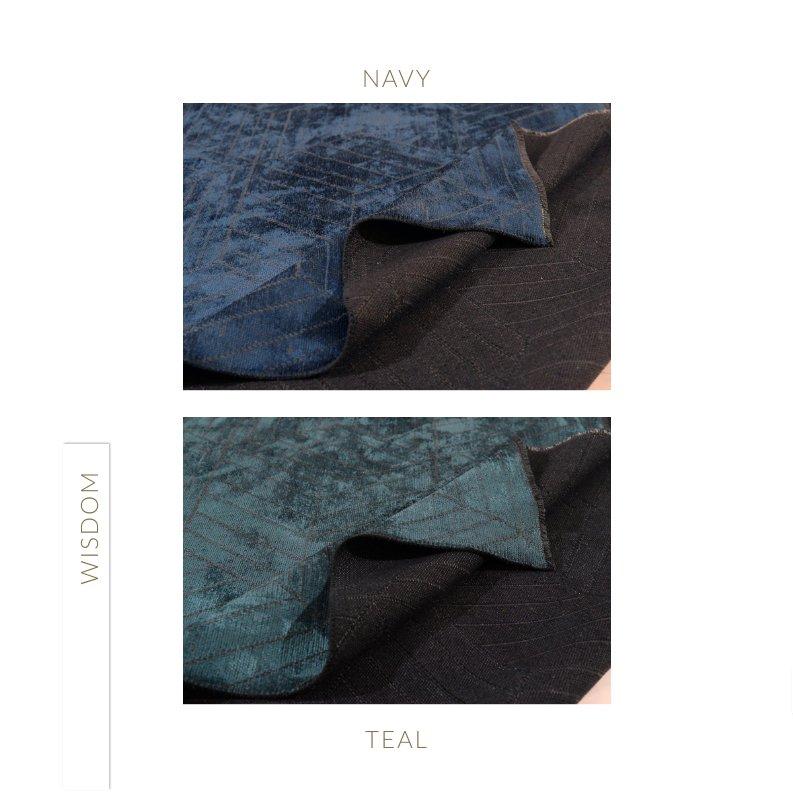 Zeitgenössischer, weicher Semi-Plüsch-Teppich in Nerzbraun und Blau mit abstraktem Muster im Angebot 5