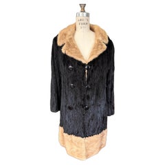 Mink Coat Vintage Fur Jacket Black & Cream Arnold Constanble Mink Coat Vintage Fur Jacket Black & Cream Arnold Constanble