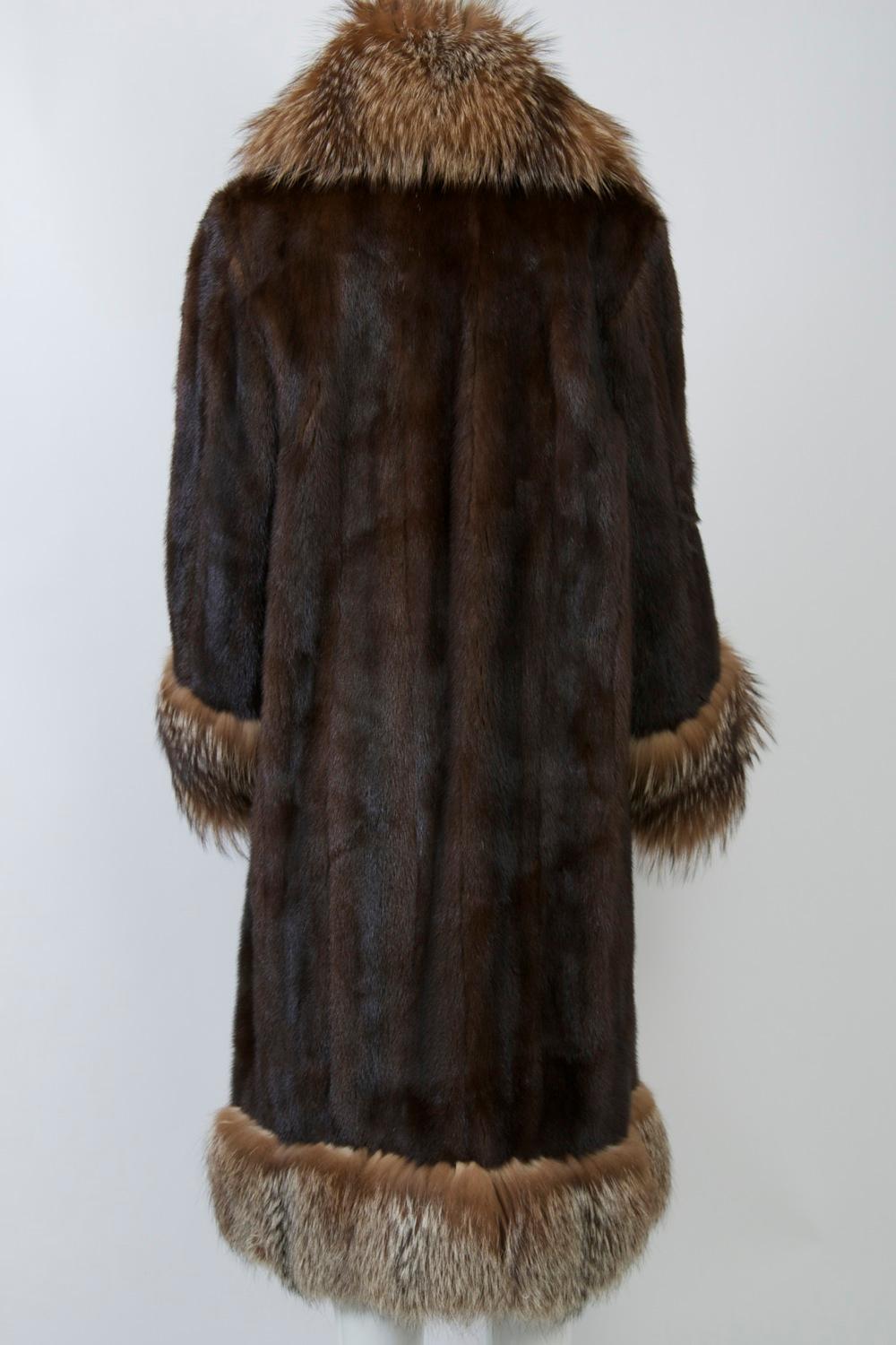 Women's Mink Coat with Fox Trim