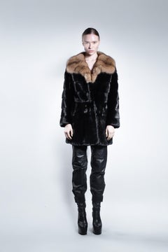 Mink Coat with Tailored Sable Fur Collar