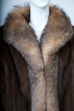 Mink Convertible Jacket/Vest with Fox Trim, Large