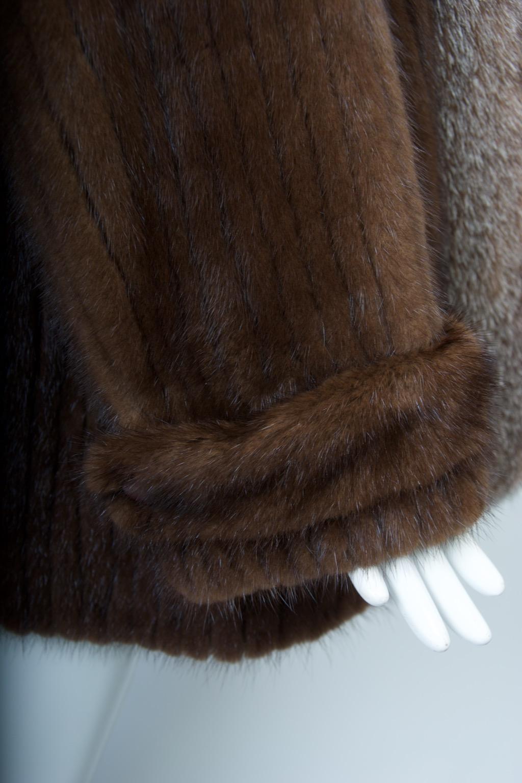 Nerz Cabrio Jacke/Weste mit Fuchsbesatz, Large im Zustand „Gut“ im Angebot in Alford, MA