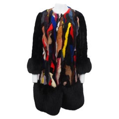 Mink Fox Fur Patchwork Black/Multicolor
