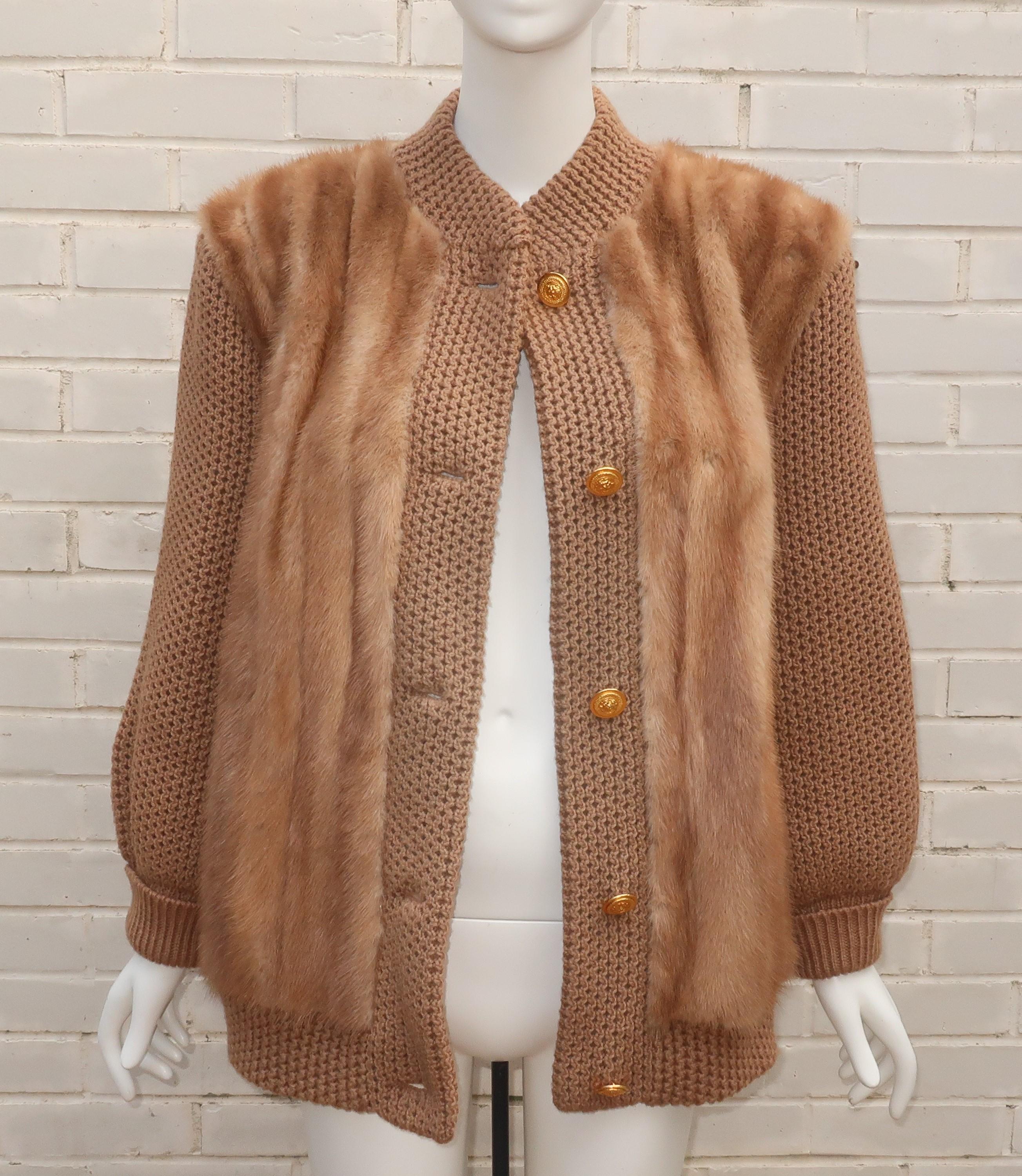 Mink Fur Cardigan Sweater Jacket, 1980’s 5