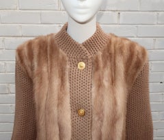 Mink Fur Cardigan Sweater Jacket, 1980’s
