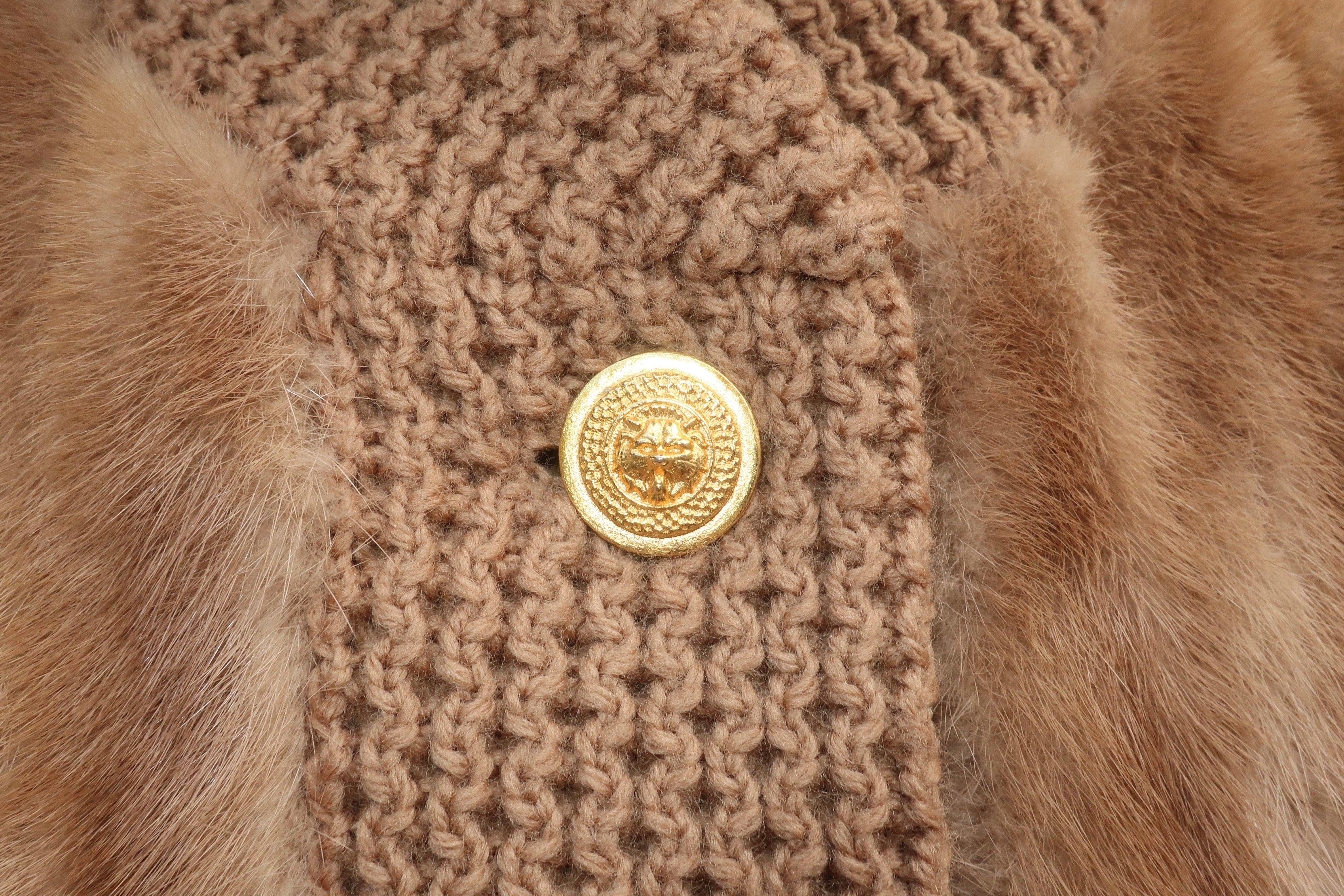 Mink Fur Cardigan Sweater Jacket, 1980’s In Good Condition In Atlanta, GA