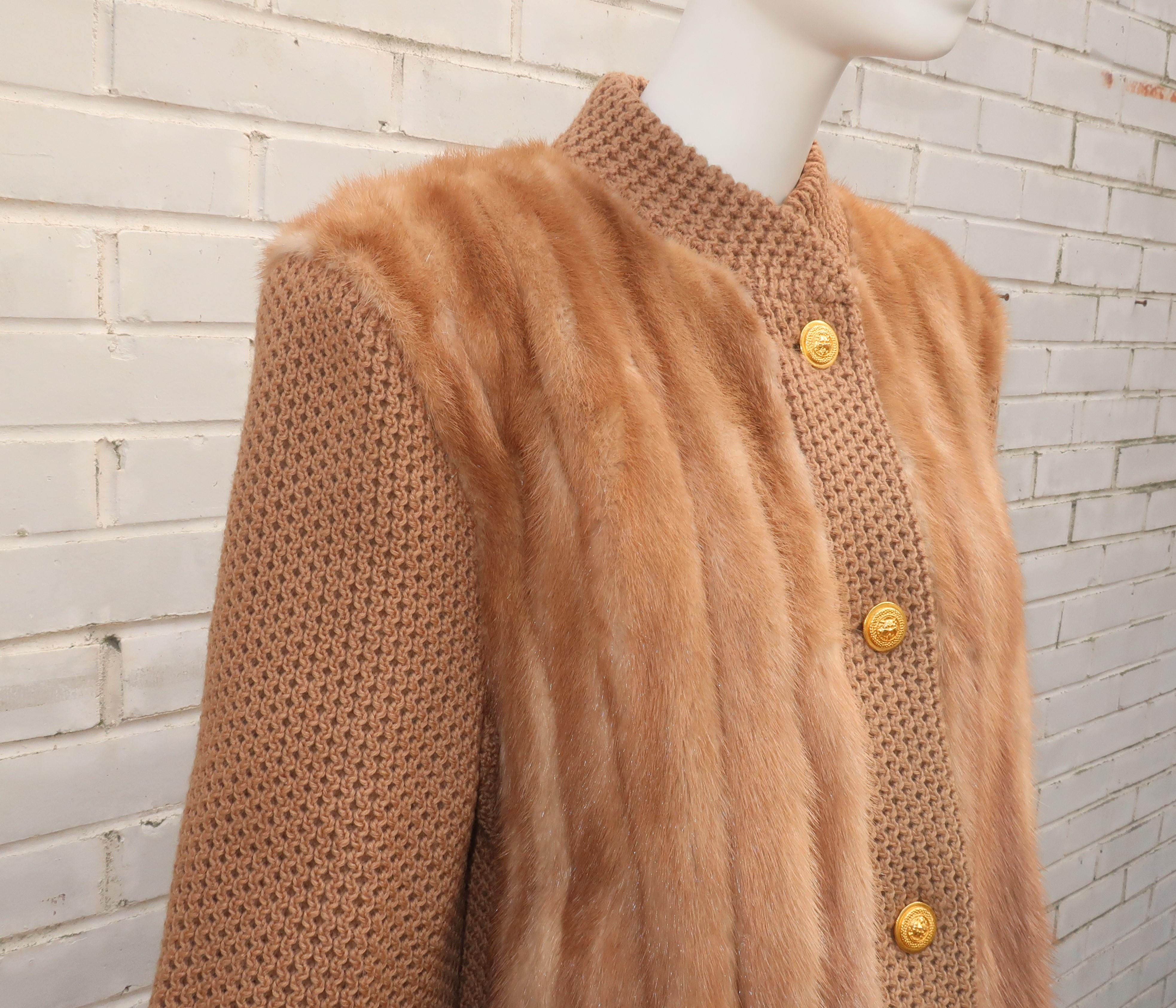 Women's Mink Fur Cardigan Sweater Jacket, 1980’s