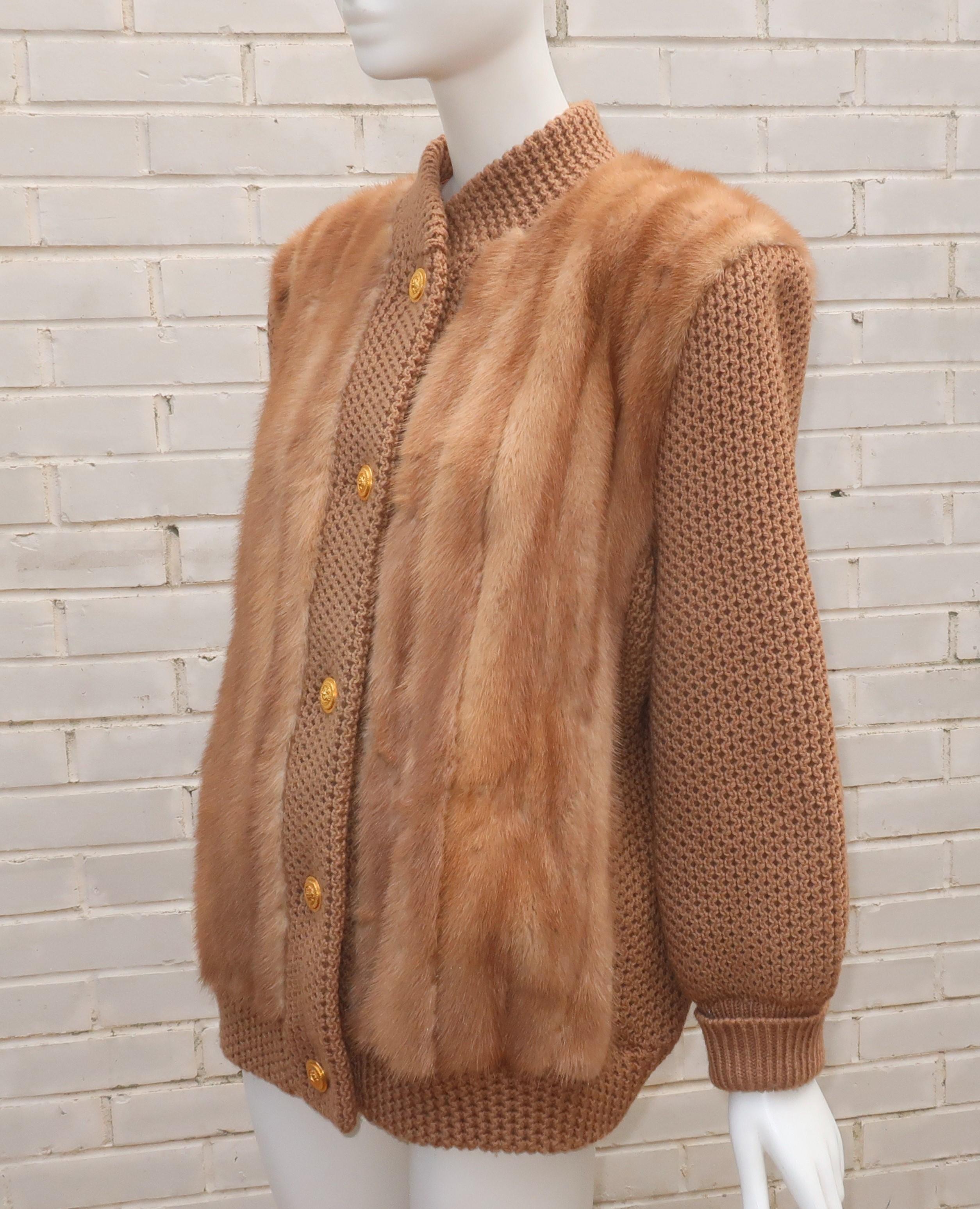 Mink Fur Cardigan Sweater Jacket, 1980’s 3