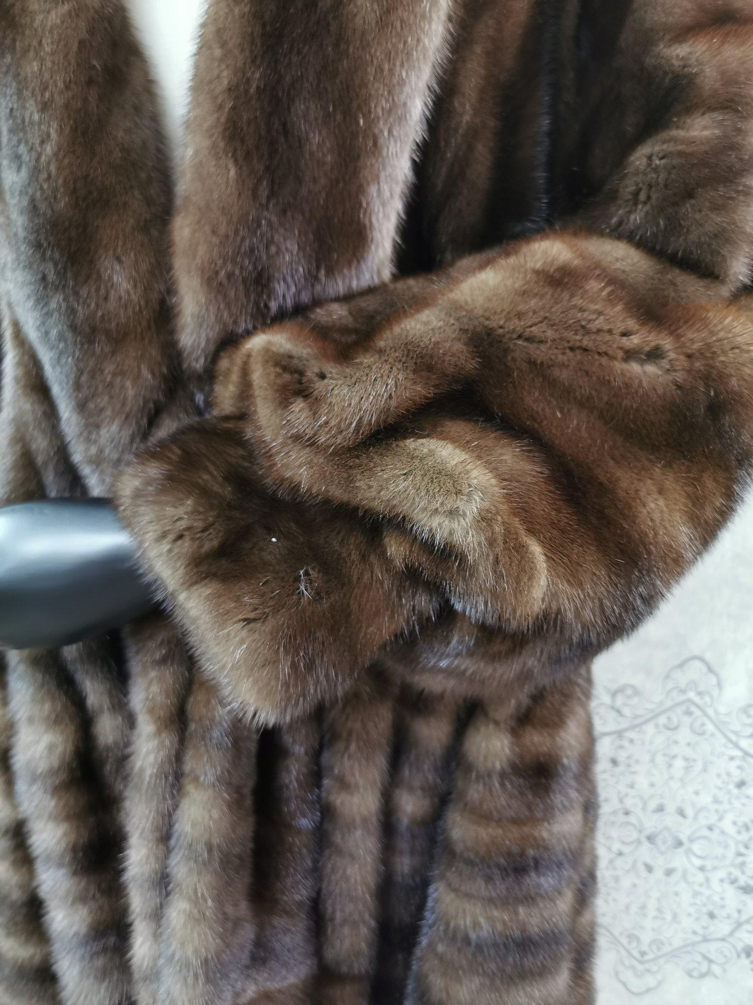 Black Unused demi buff wide sweep swing Mink fur coat size 10-12