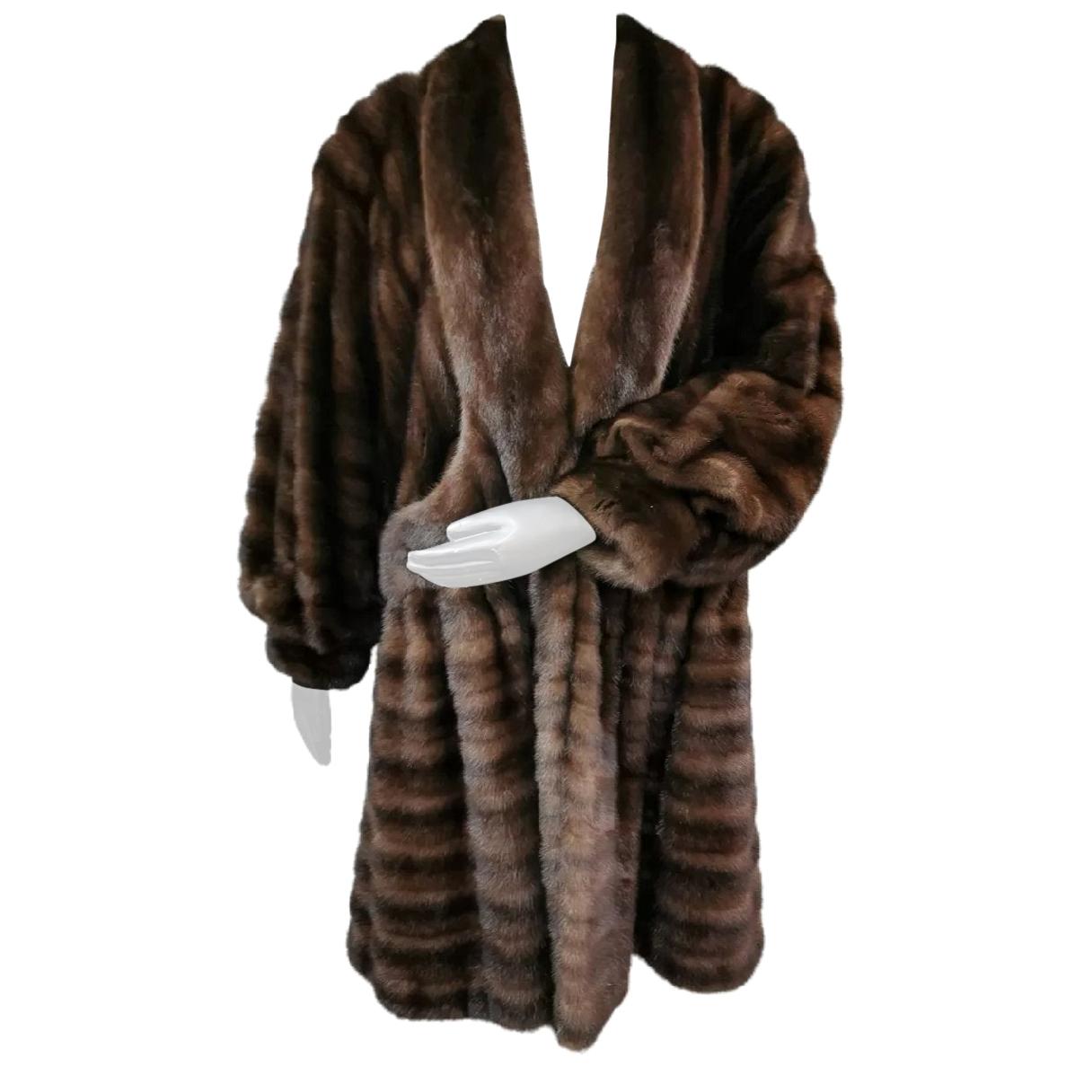 Unused demi buff wide sweep swing Mink fur coat size 10-12 at 1stDibs