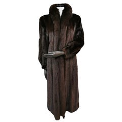 Pre-owned Mink Fur Coat With Dyed Shadow Fox Fur Trim (Size 10-12/M)