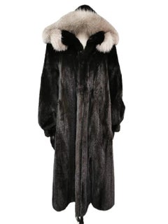 Mink fur coat with fox fur trim size 8