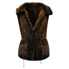 Mink Fur Drawstring Detailed Gilet