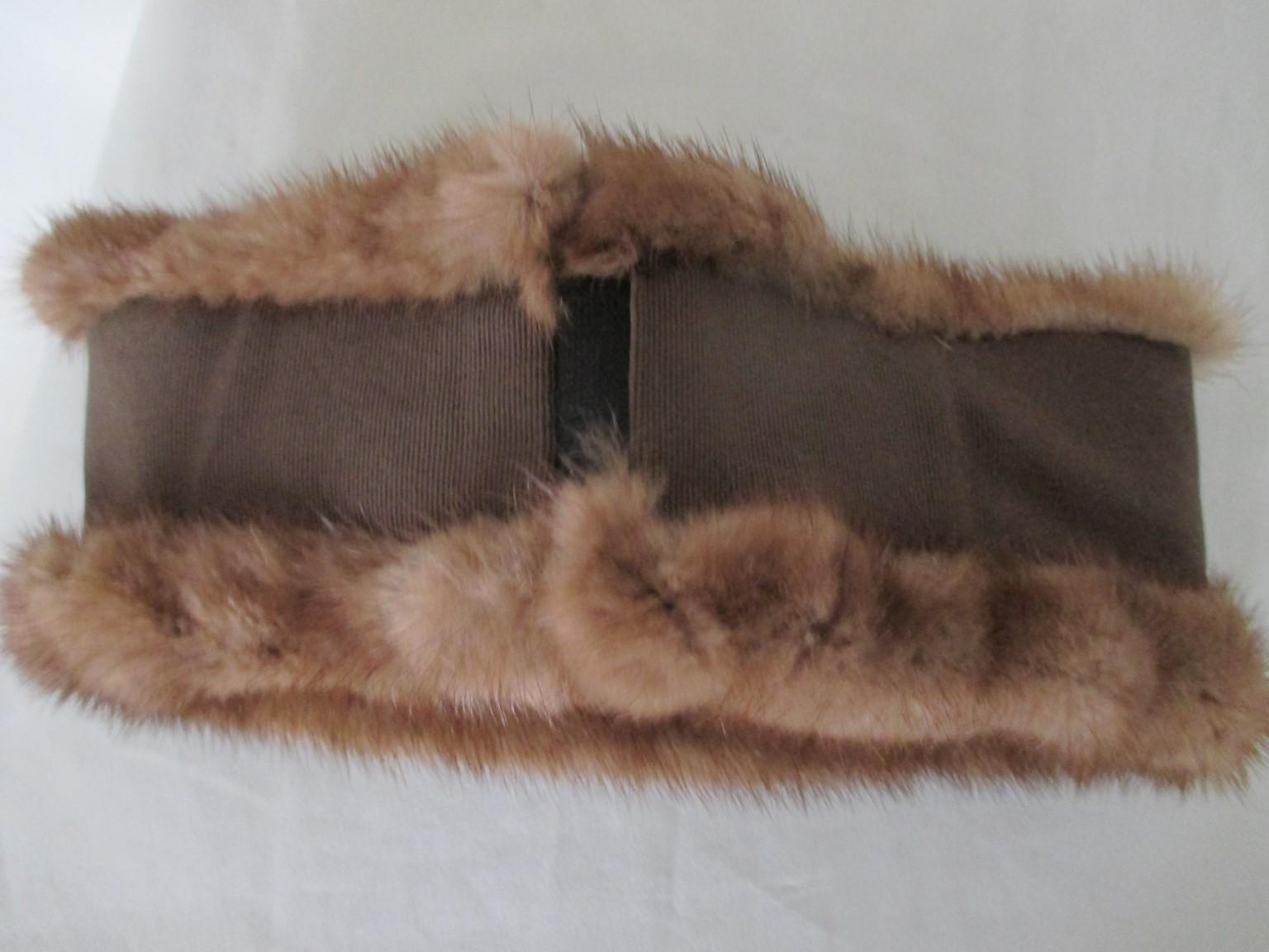 mink coat with head
