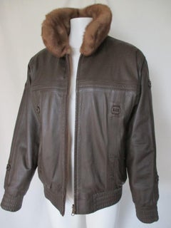 Mink Fur Leather Bomber Jacket Reversible