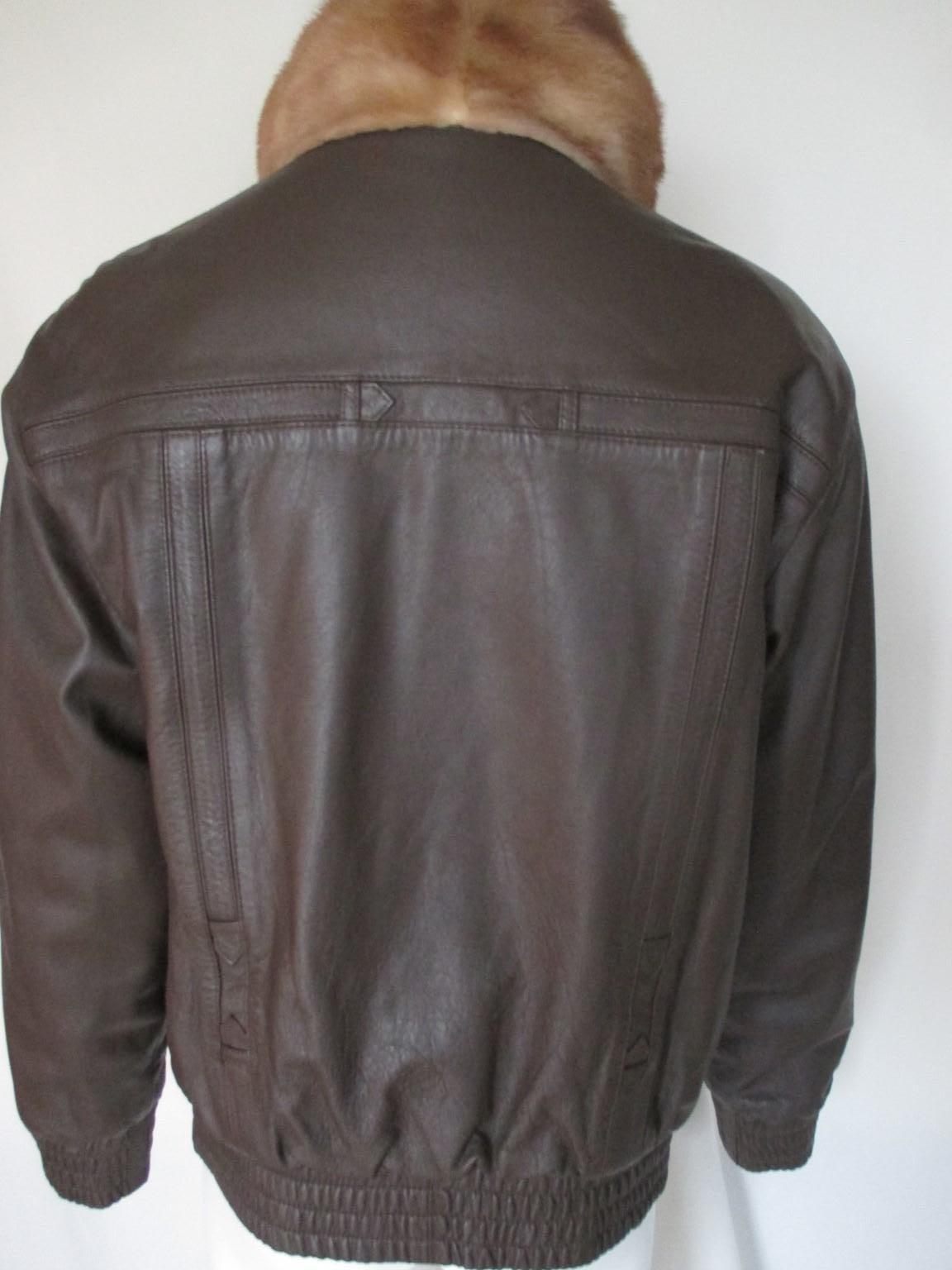 Women's or Men's Mink Fur Leather Bomber Jacket Reversible