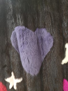 Mink fur multicoloured bomber jacket