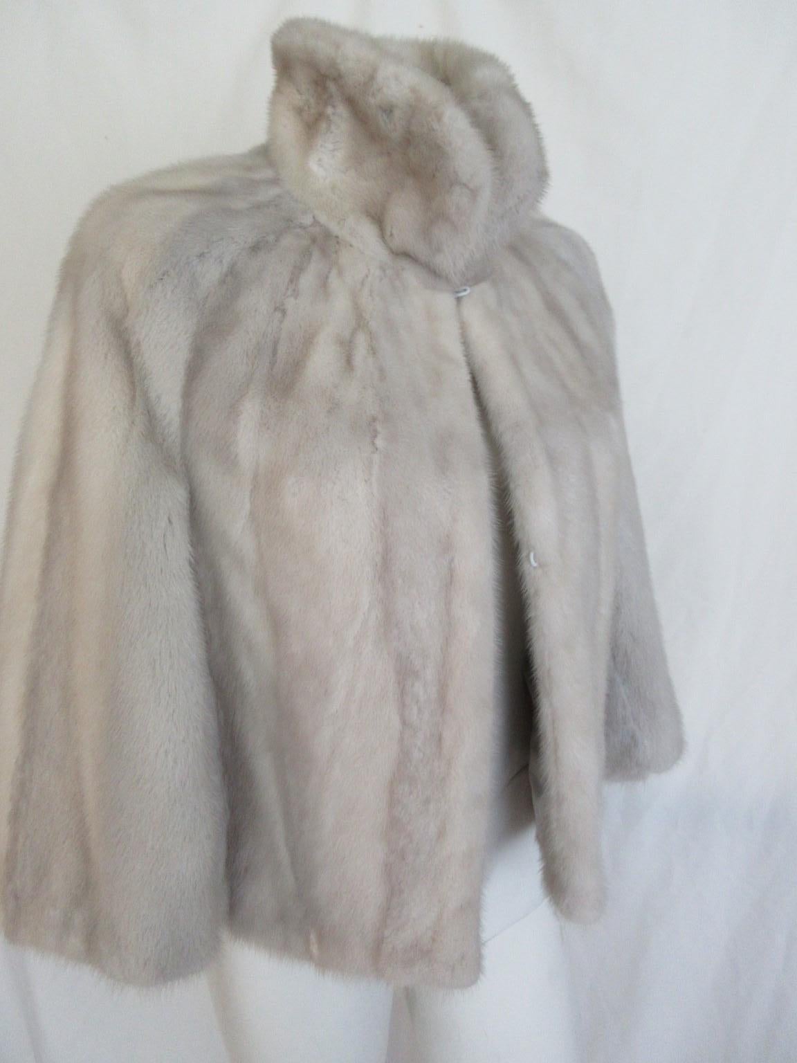 Mink Fur Off White Cape Stole For Sale 1
