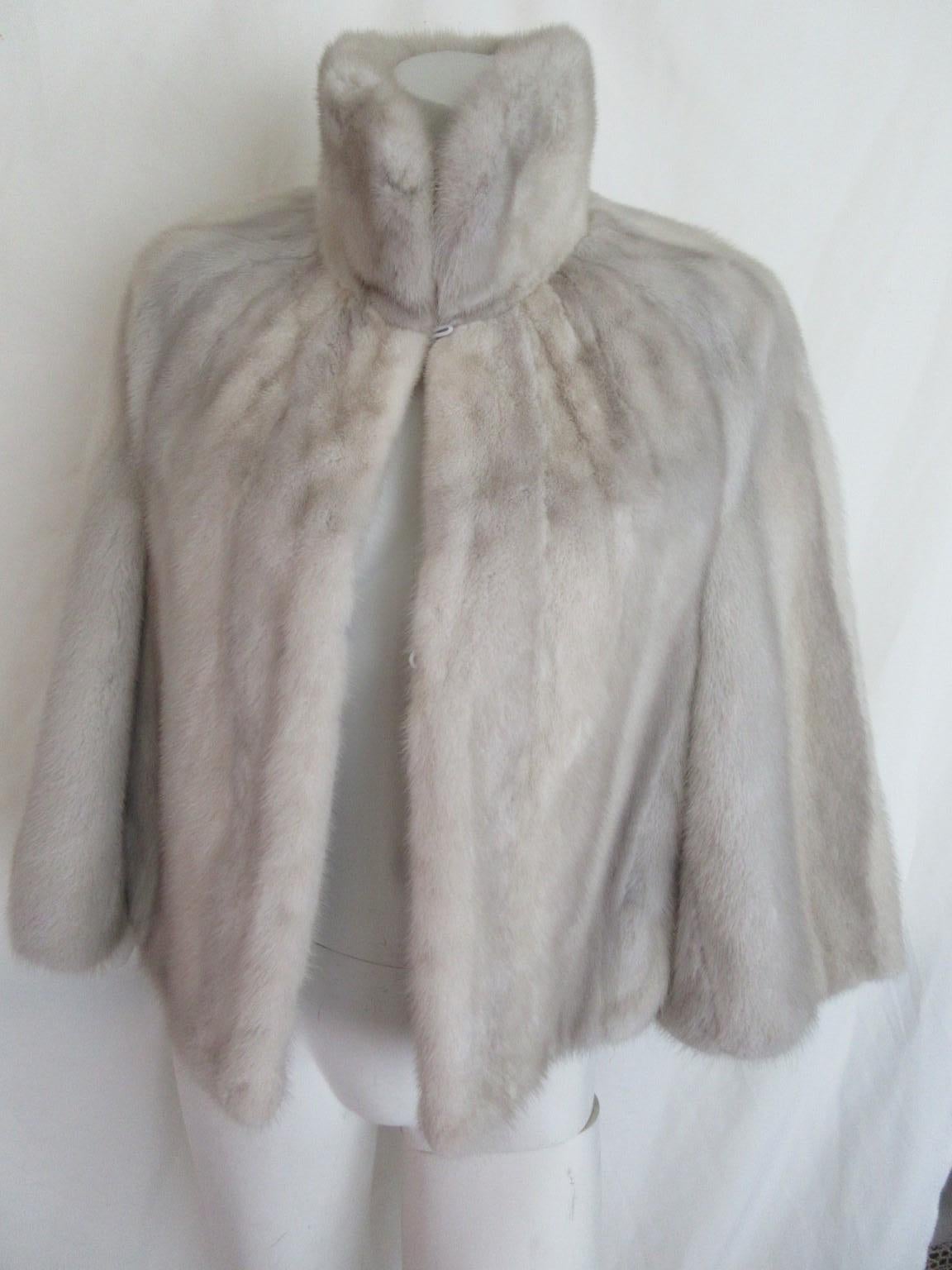 Mink Fur Off White Cape Stole For Sale 5