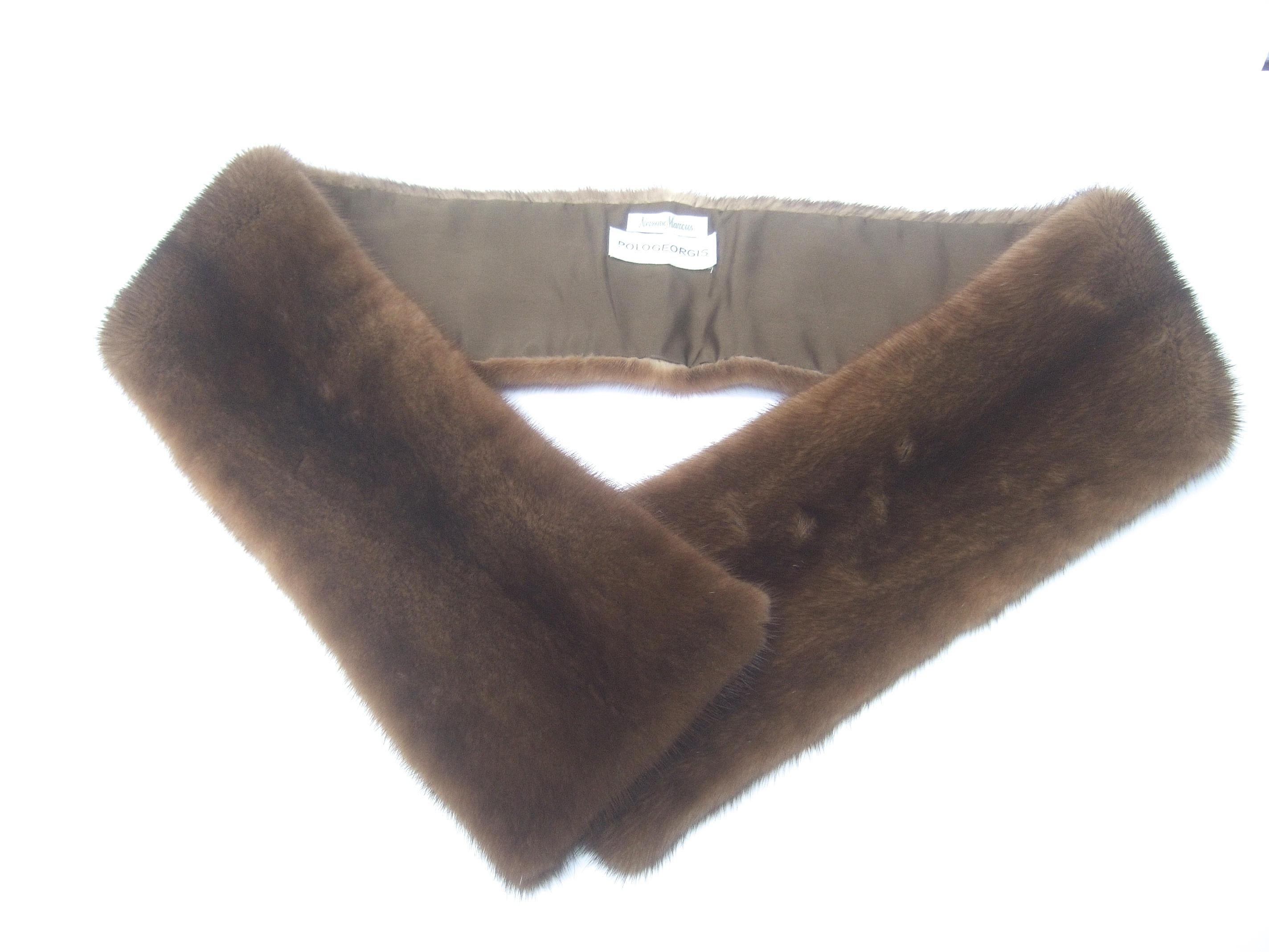 Mink Fur Plush Collar Designed by Pologeorgis from Neiman Marcus c 1990s For Sale 2