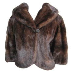 Mink Jacket Bolero Chocolate Shrug Brown Med- Large
