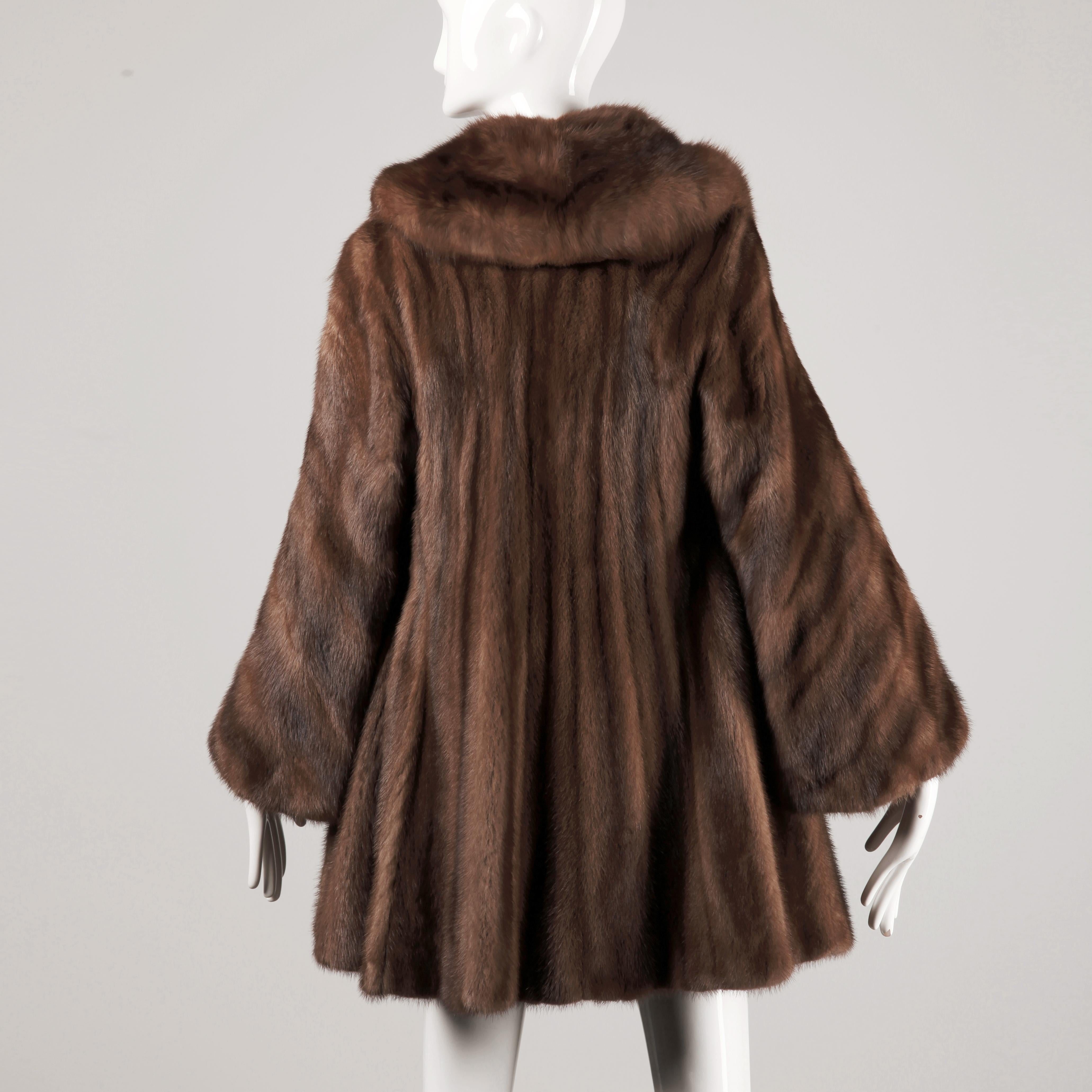 Brown Mink + Sable Fur Coat