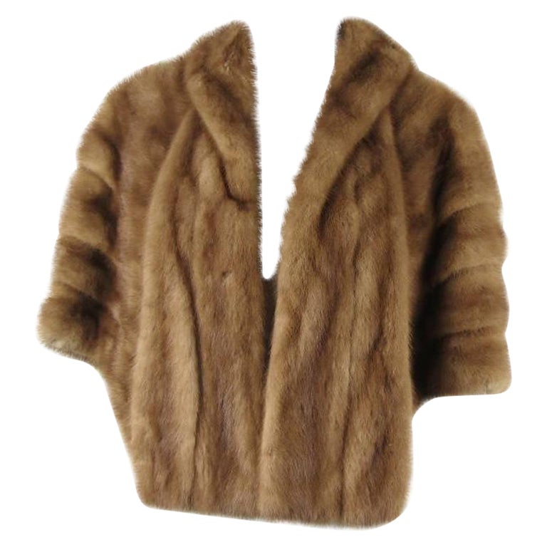 Mink Shrug Stole Shawl Vintage 1960s