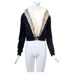 Mink-Trimmed Vintage Cashmere Cardigan Mink-Trimmed Vintage Cashmere Cardigan