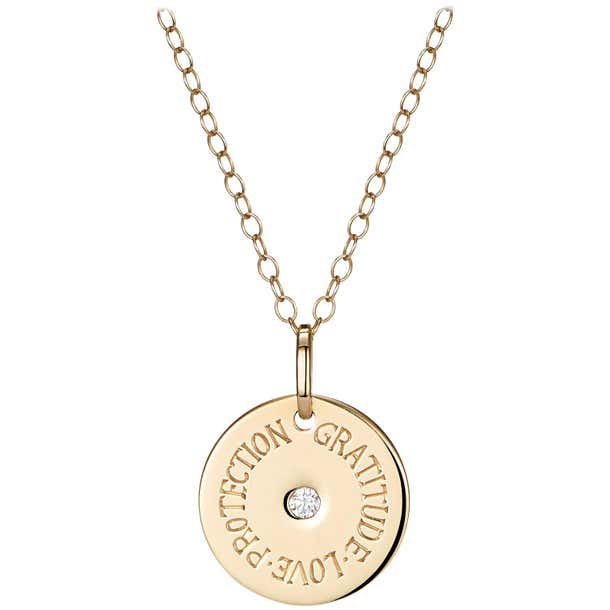 Minka Jewels, 9 Karat Gold Protection Charm Necklace For Sale at ...