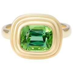 Minka Jewels, 18 Karat Yellow Gold 3.68 Carat Green Tourmaline Ring