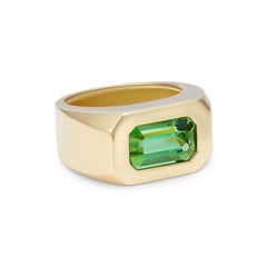 Bague Minka Jewels en or jaune 18 carats et tourmaline verte