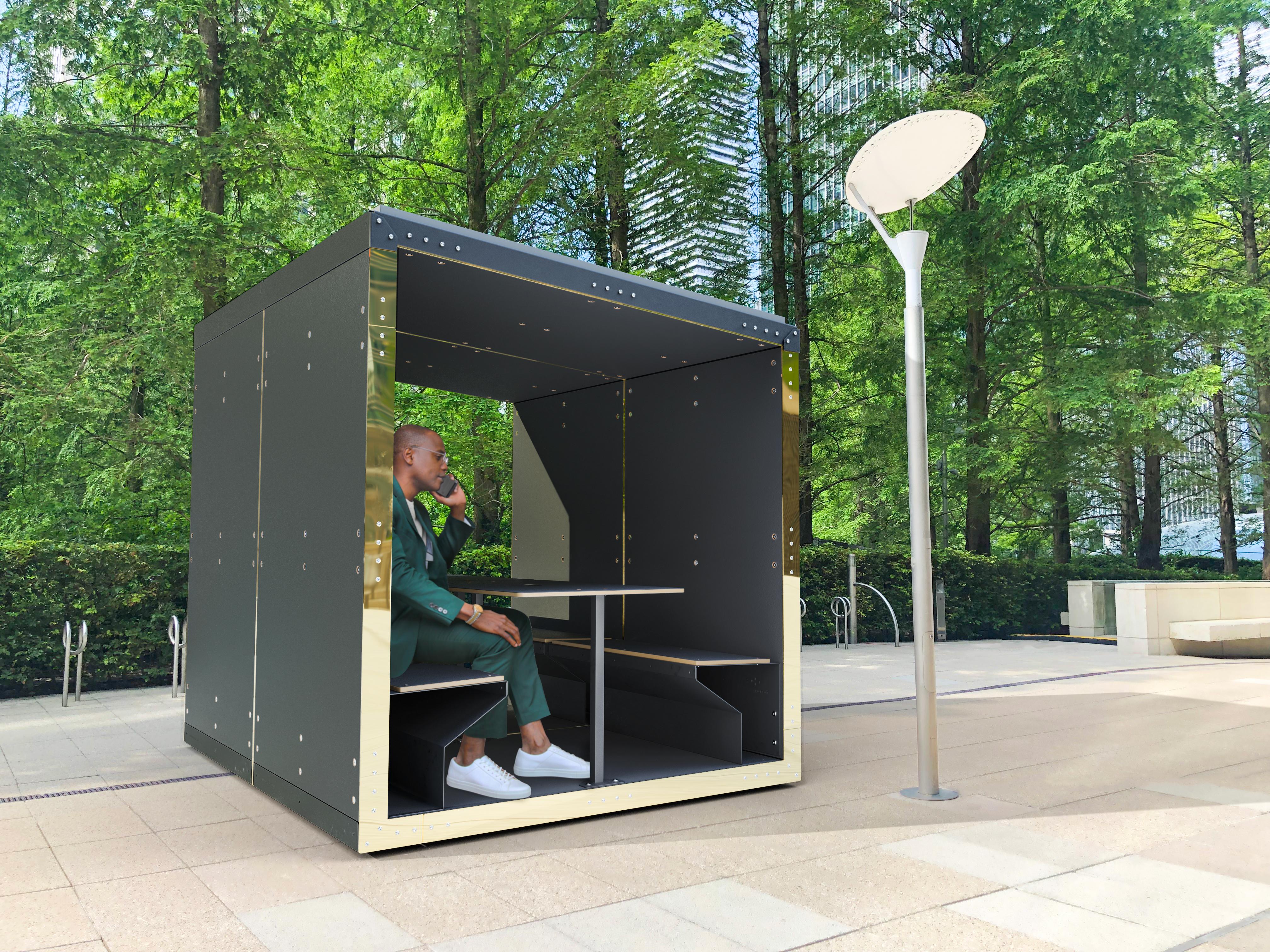 Modern, outdoor meeting pod in birch plywood, solar panels For Sale at ...