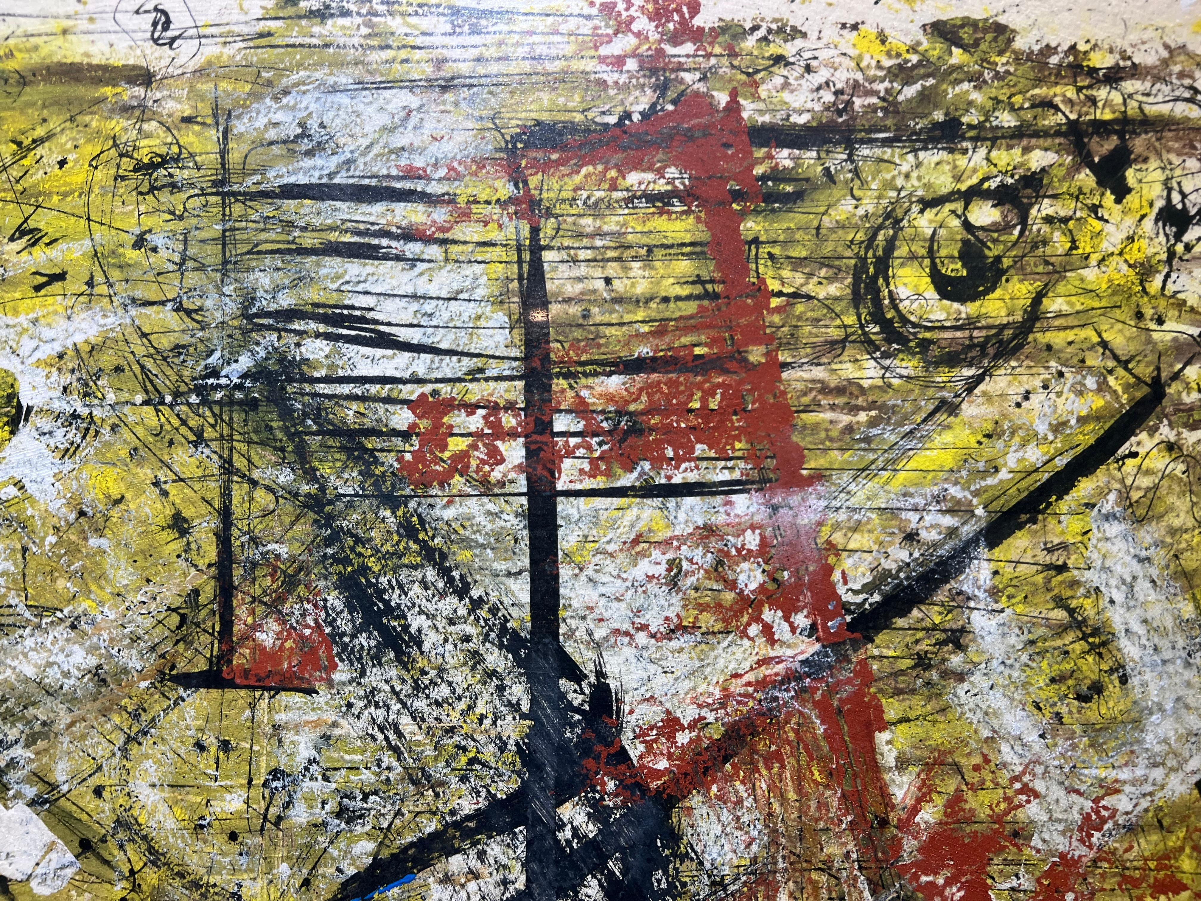 RARE peinture expressionniste abstraite américaine Avante-Garde FEMALE des années 1950  - Beige Abstract Painting par Minna Citron