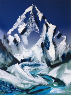 K2 - contemporary modern mixed media landscape mountain art
