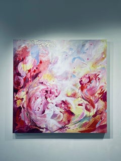 Sonata - original abstract floral beauty in contemporary hues, modern art