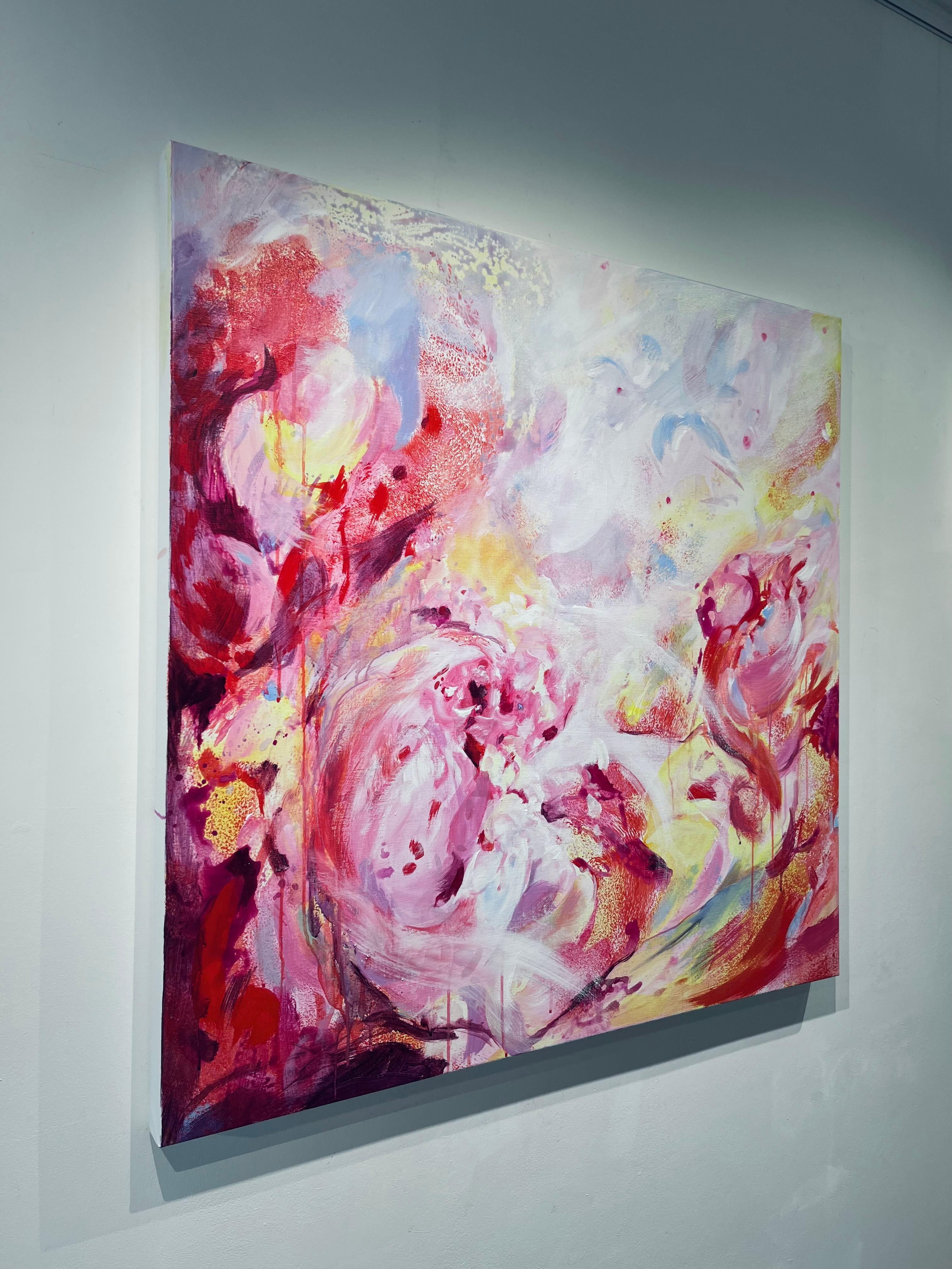 Sonata - belleza floral abstracta original en tonos contemporáneos, arte moderno - Painting Impresionista abstracto de Minna George 