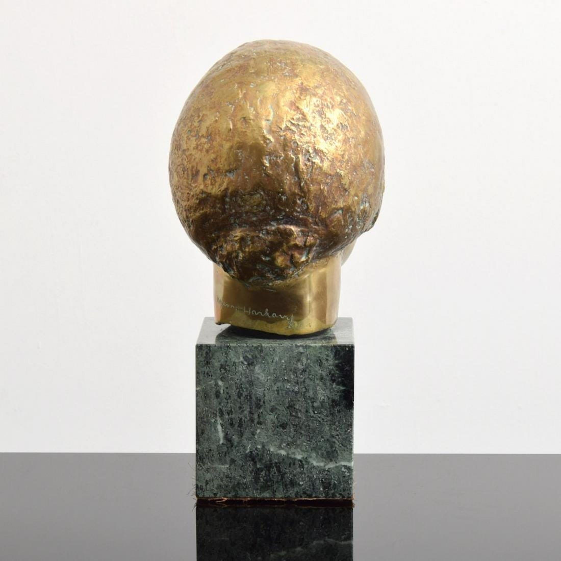 Escultura modernista de bronce Retrato, Gertrude Stein por Minna Harkavy Artista de la WPA en venta 3
