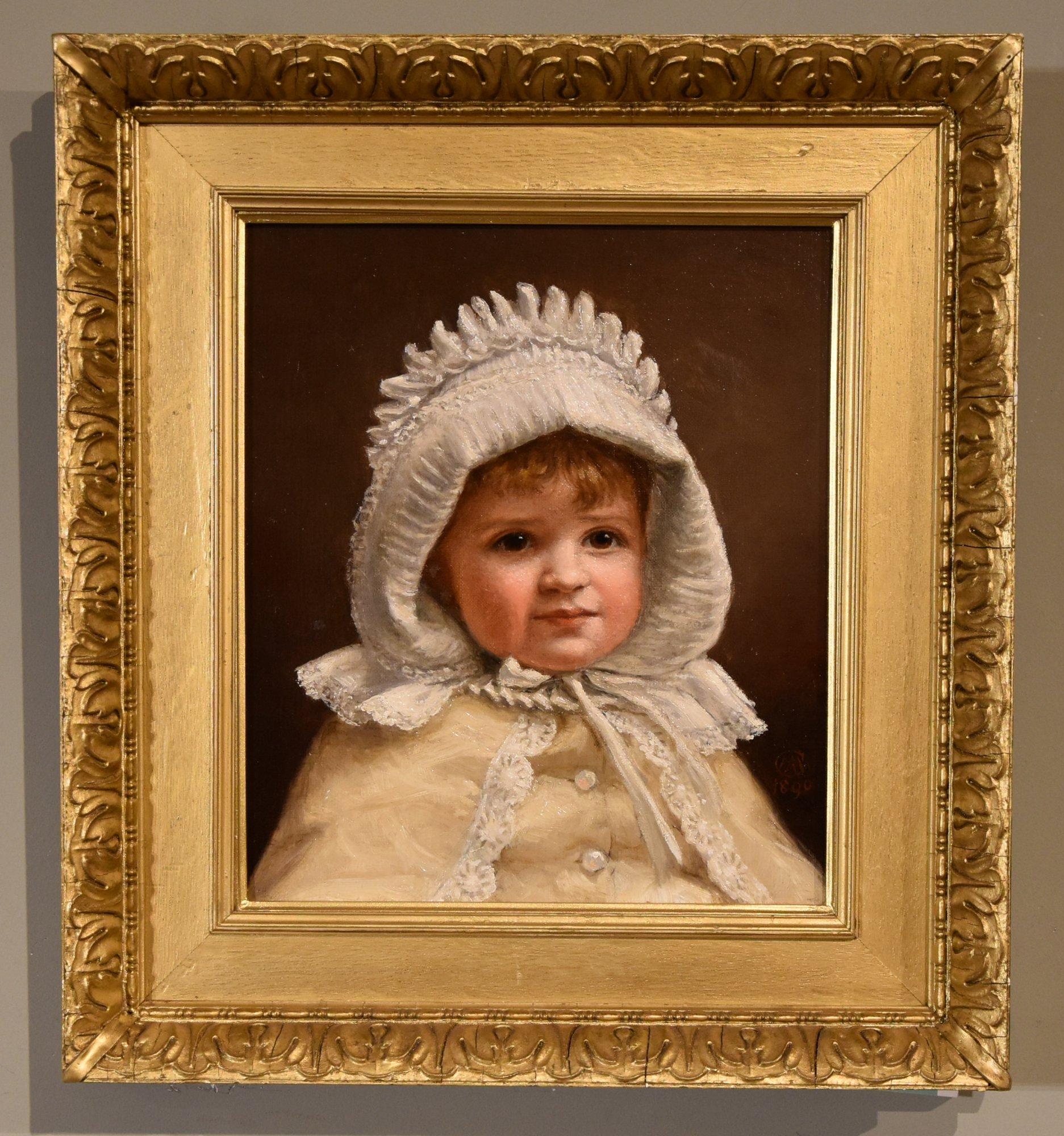 Pittura a olio di Minnie Agnes Cohen The New Bonnet" 1864 - 1940 La pittrice di scene figurative ha studiato alla Royal Academy Schools dove ha esposto. Viveva ad Axminister e lavorava a St Ives. Olio su tela. Firmato e datato

Dimensioni senza