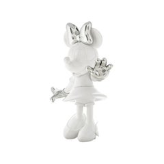 In Stock in Los Angeles, Minnie Mouse White / Silver, Pop Sculpture Figurine