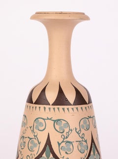 Minnie G Thompson Doulton Lambeth Pigment Painted Vase, 1883