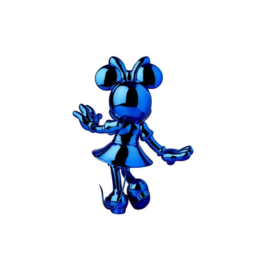 Modern Minnie Mouse Blue Metallic, Pop Sculpture Figurine