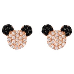 Minnie Mouse 14k gold Earrings Studs with gemstones