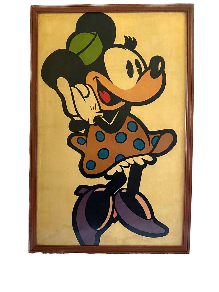 Minnie Mouse framed poster, France 1960s For Sale at 1stDibs