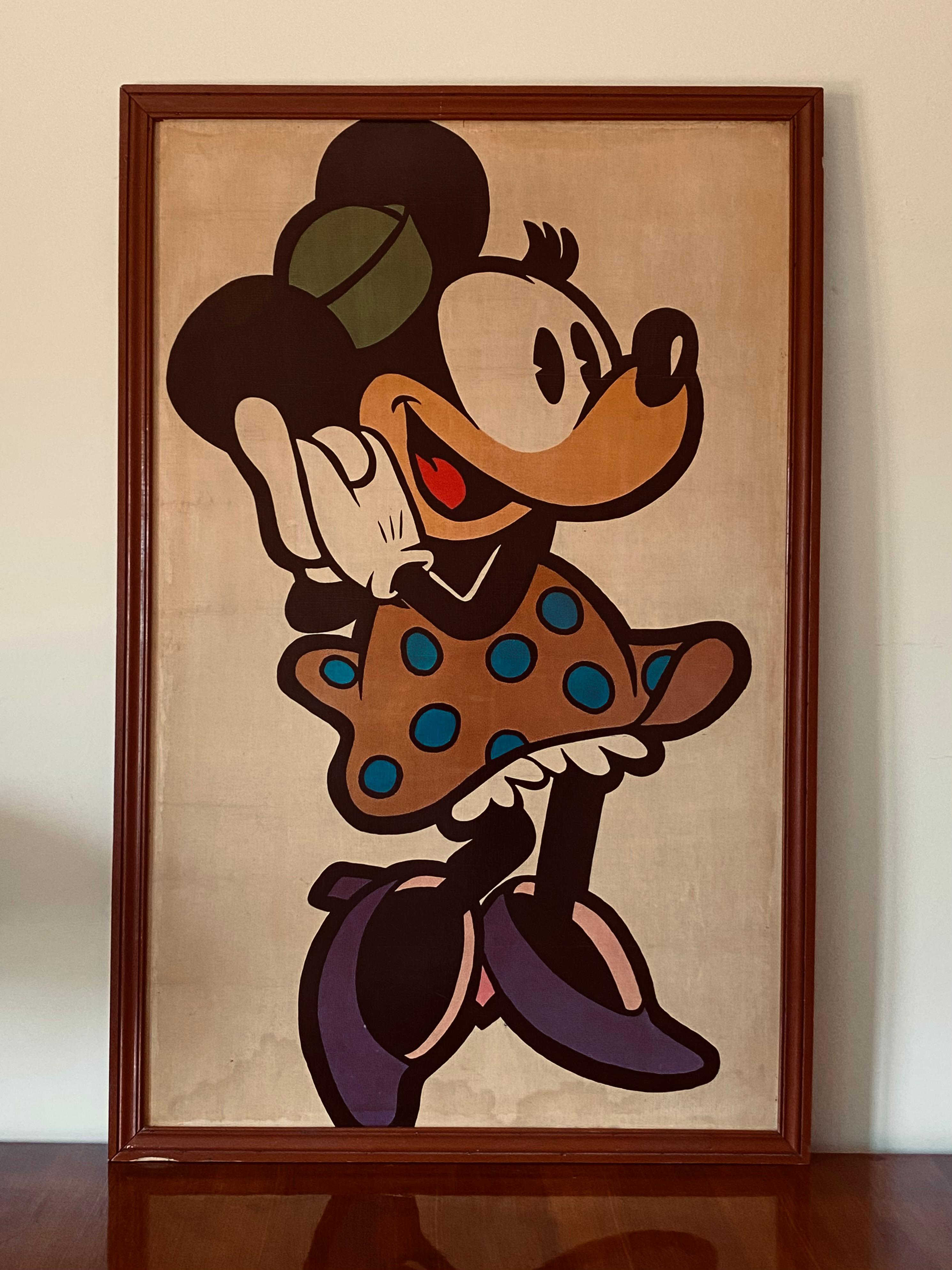 French Minnie Mouse framed poster, France 1960s For Sale