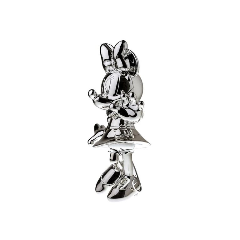 Resin In Stock in Los Angeles, Minnie Mouse Silver Metallic, Pop Sculpture Figurine For Sale